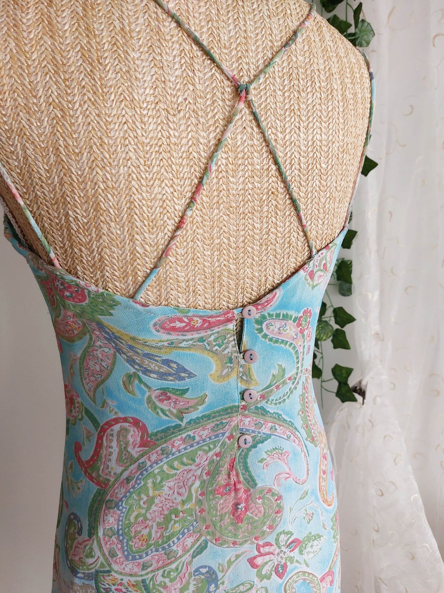 RIVIERA Derhy blue paisley dress size 36/38