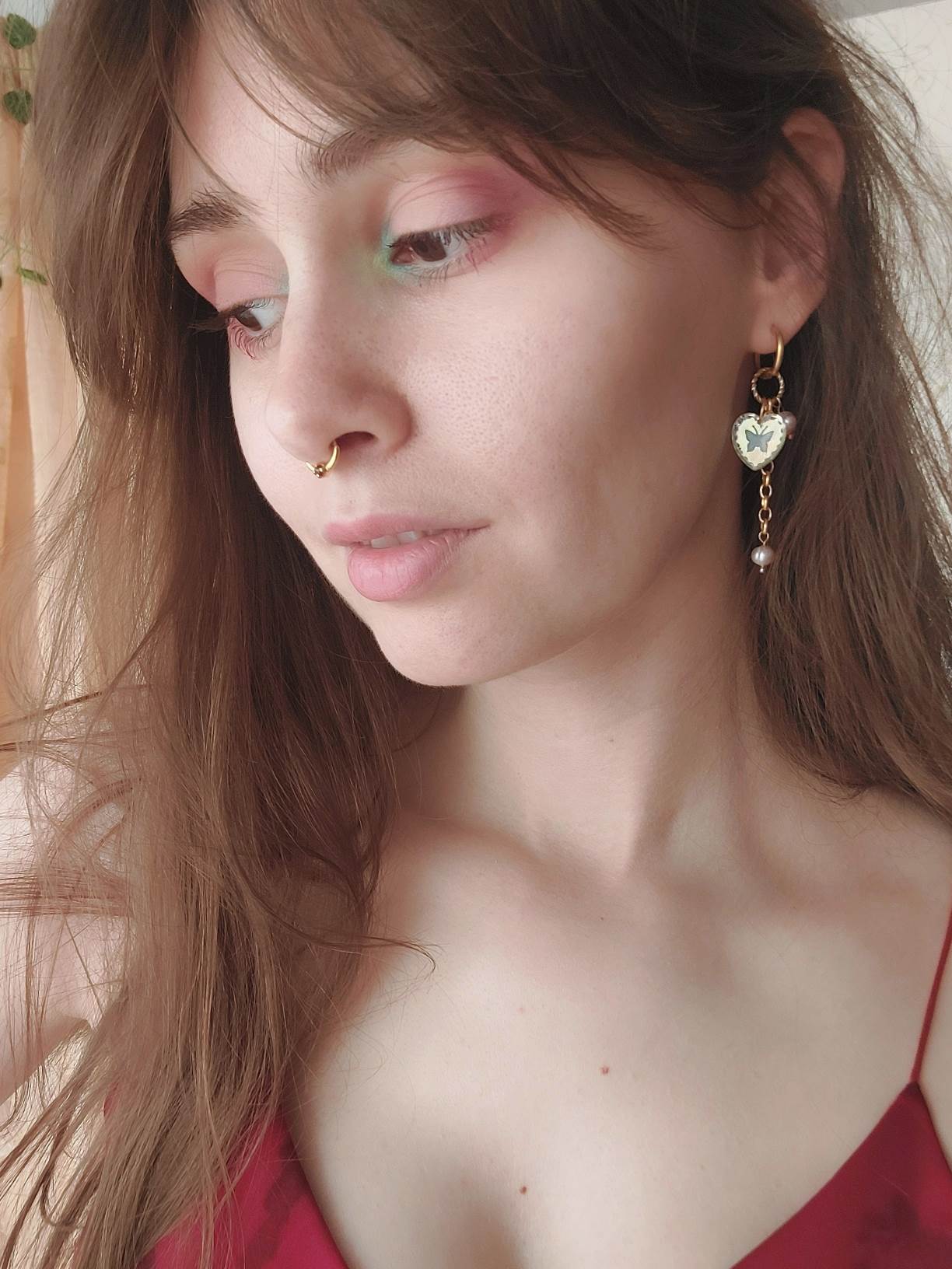 MAYHEM Silver Single Hoop Earring with Cross Charm