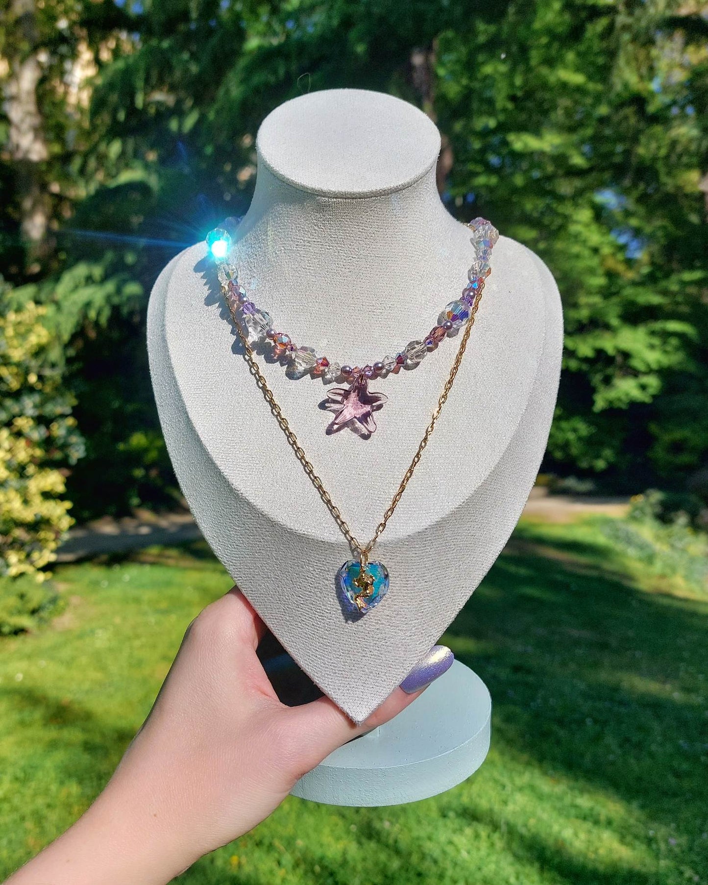 SWEET purple starfish pearl necklace