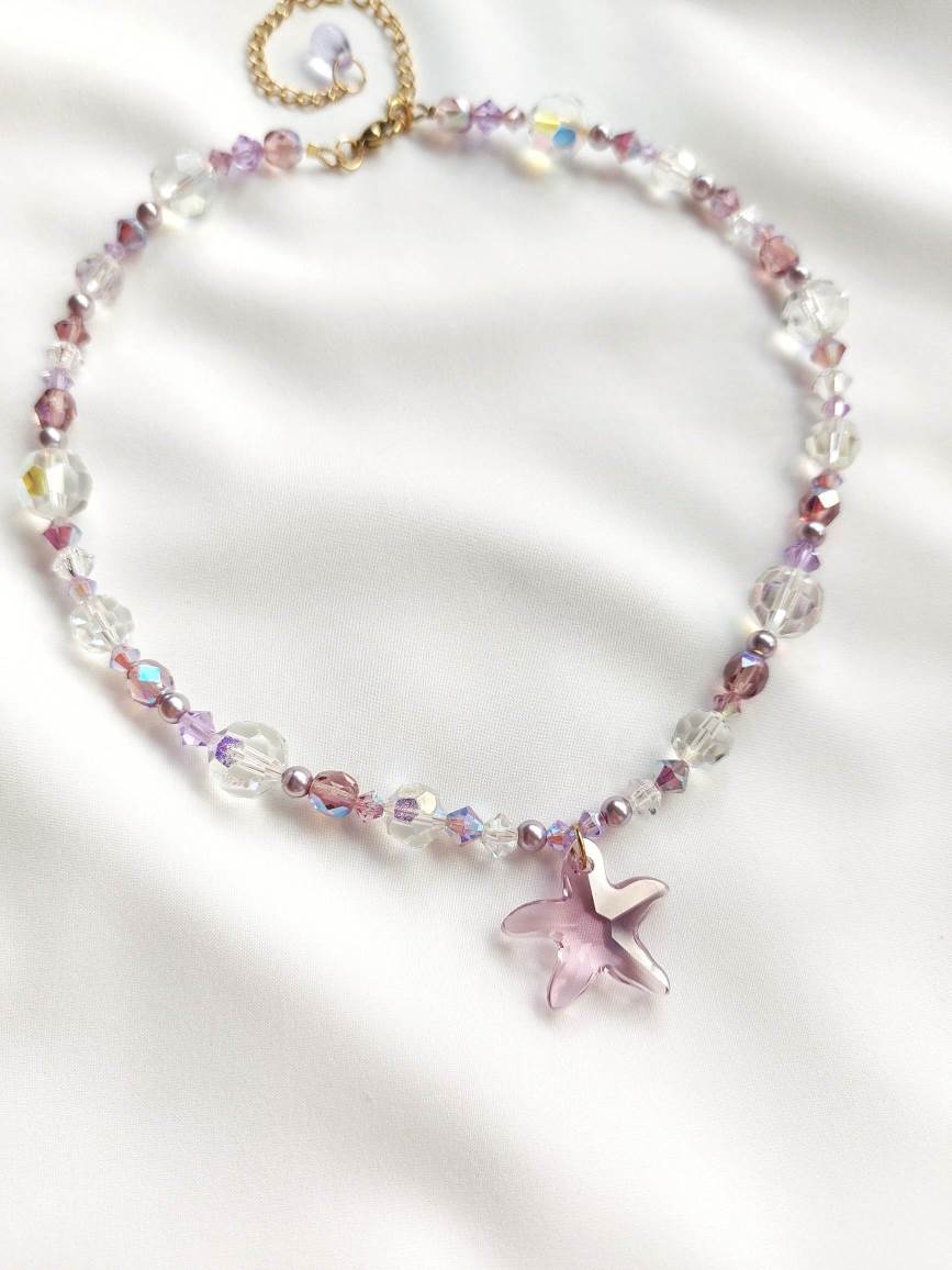 SWEET purple starfish pearl necklace