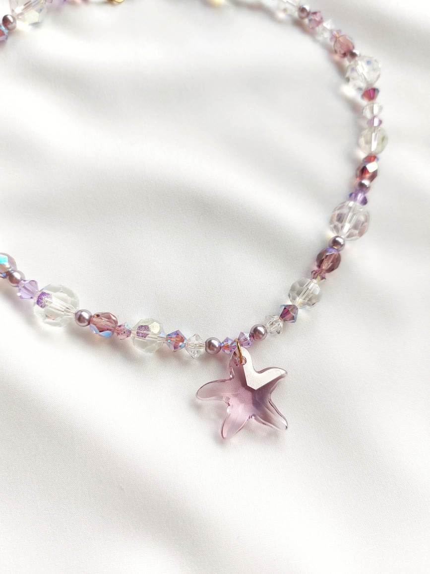 SWEET purple starfish pearl necklace