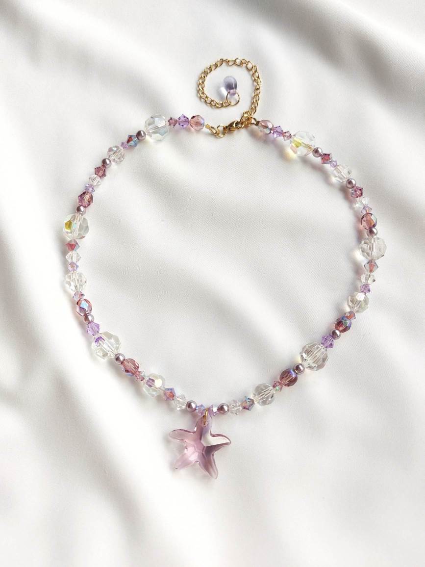 SWEET purple starfish pearl necklace