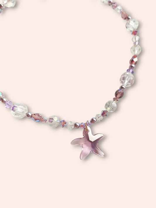 SWEET purple starfish pearl necklace
