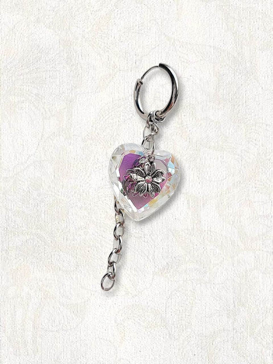 MAYHEM Silver Single Hoop Earring with Cross Charm
