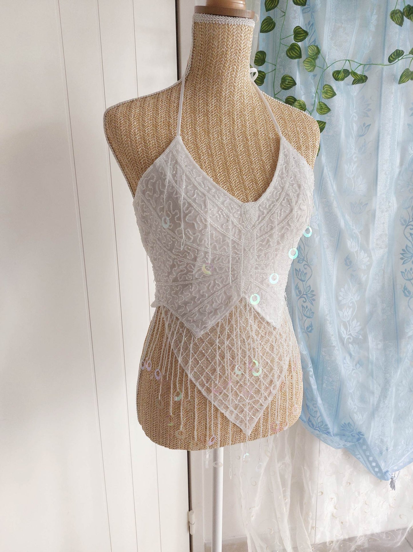 LUSTRE Beaded butterfly backless top, size 34 to 38