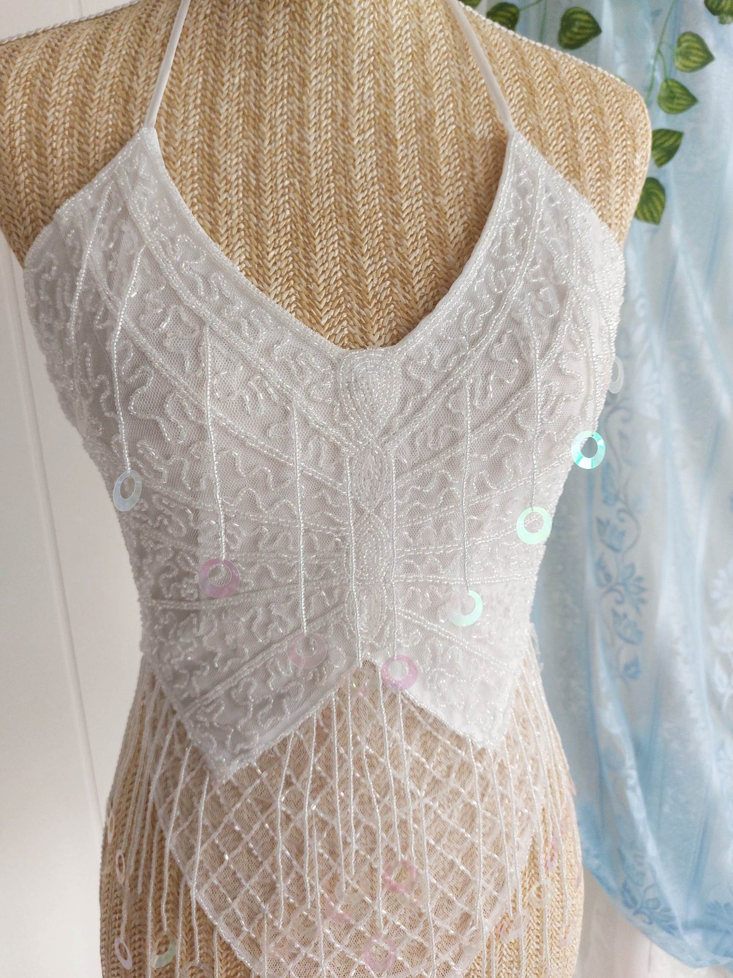 LUSTRE Beaded butterfly backless top, size 34 to 38