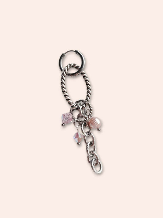 ETERNITY single loop silver-plated and pastel pink