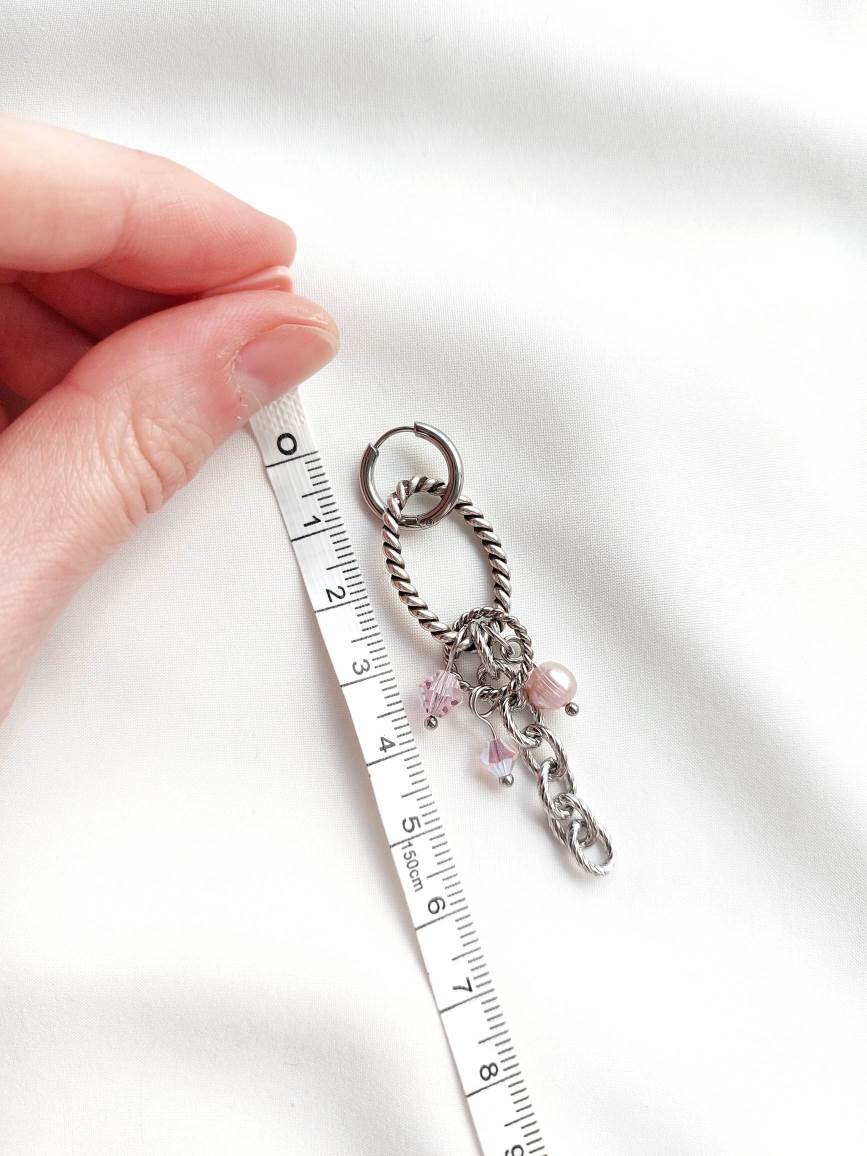 ETERNITY single loop silver-plated and pastel pink