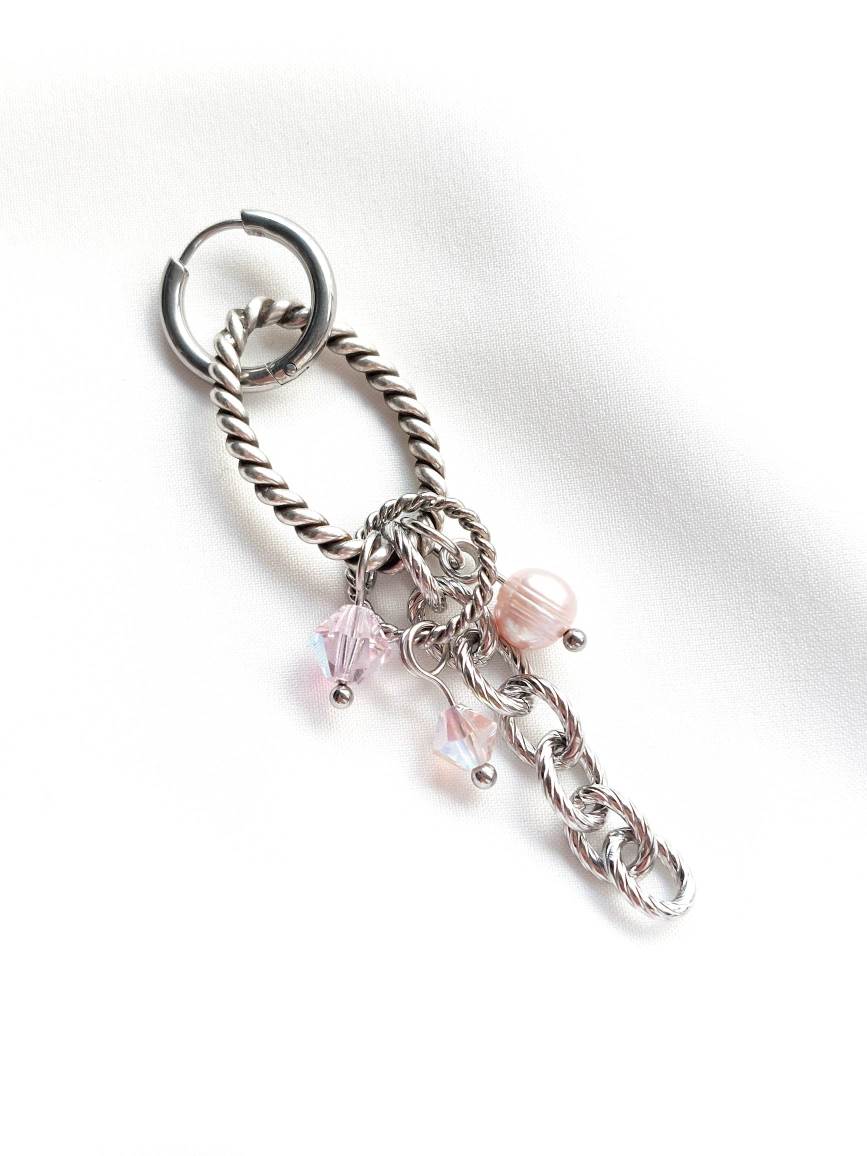 ETERNITY single loop silver-plated and pastel pink