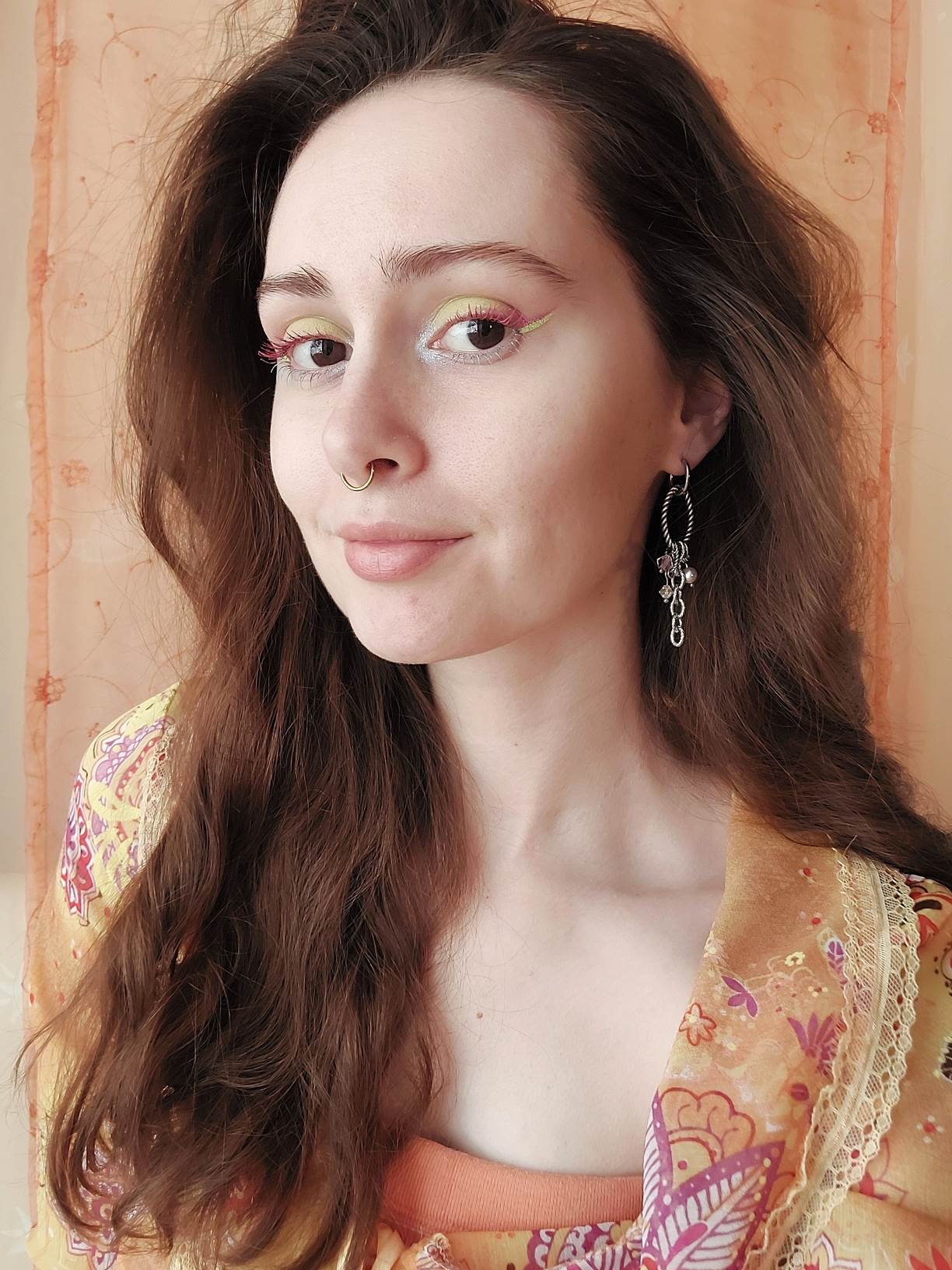 ETERNITY single loop silver-plated and pastel pink