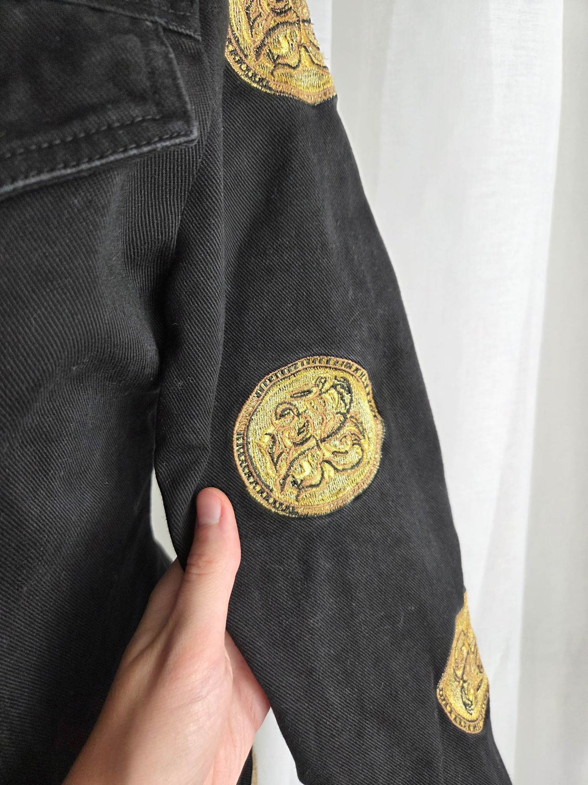 GOLDEN veste en jeans noire 80's Christian Llinares T.38