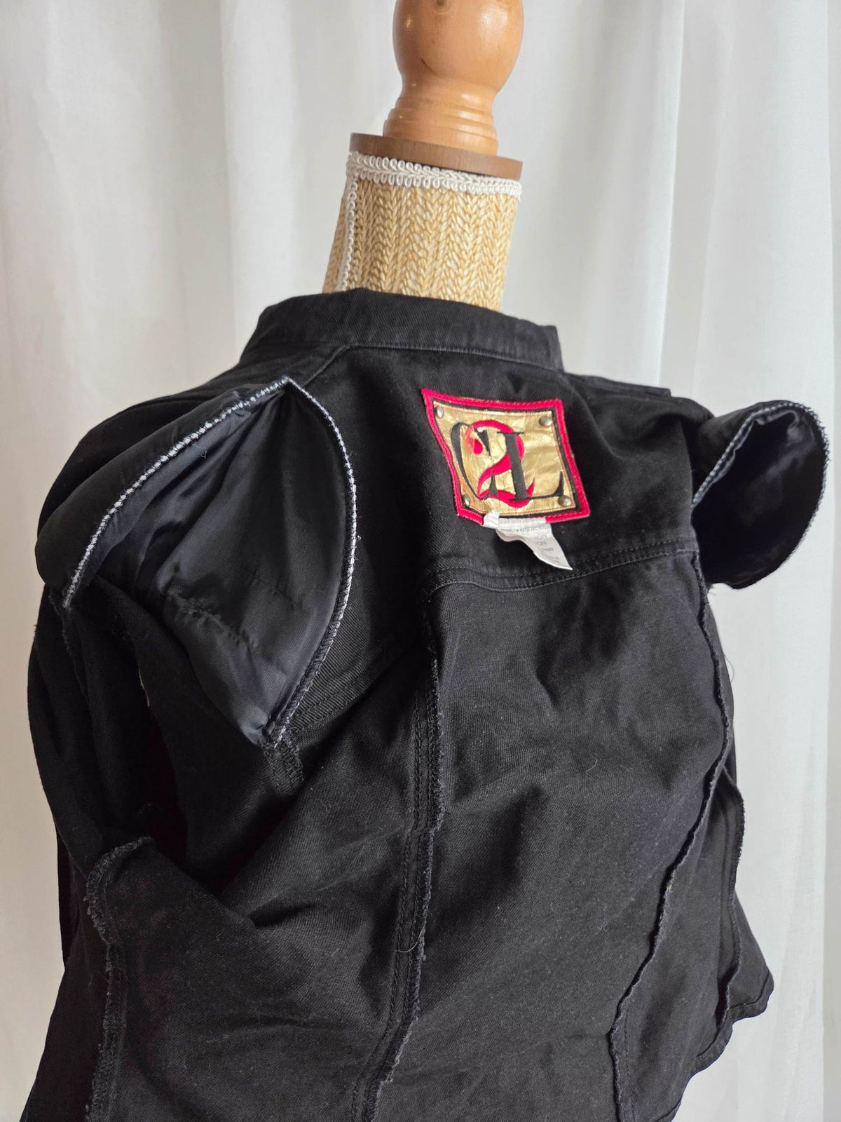 GOLDEN veste en jeans noire 80's Christian Llinares T.38
