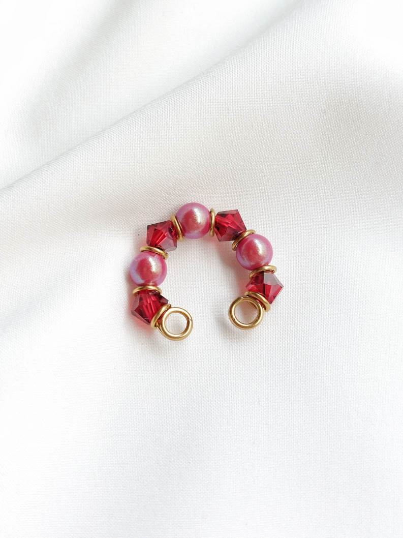 GRENADE gold and red earcuff