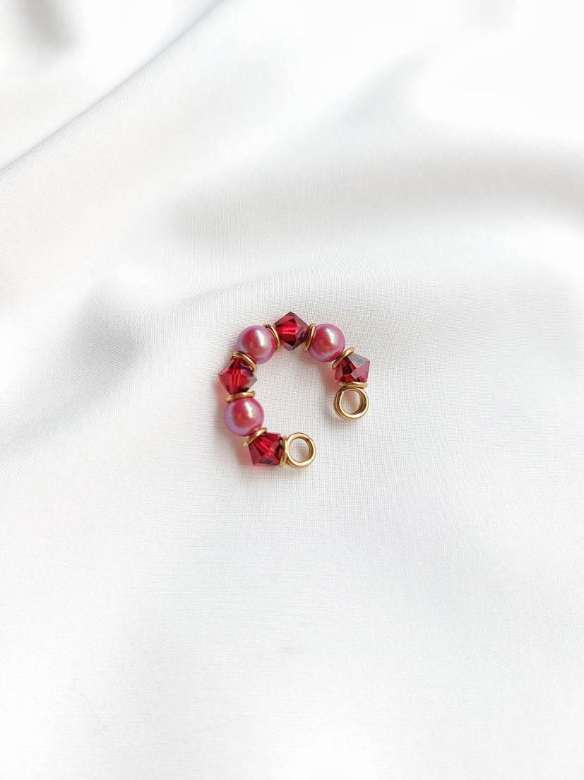 GRENADE gold and red earcuff