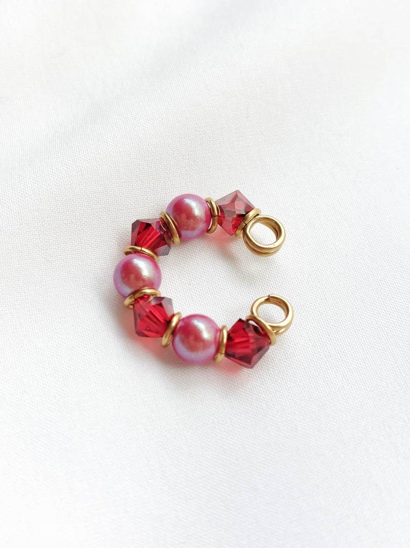 GRENADE gold and red earcuff