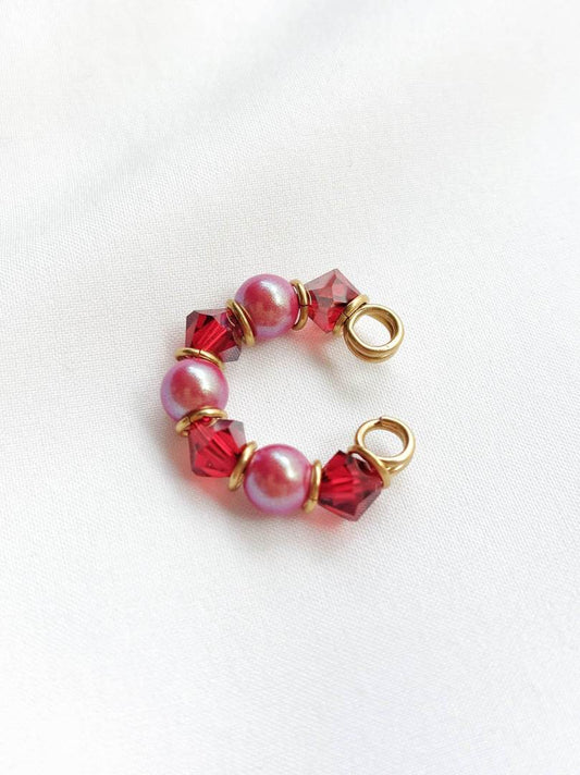 GRENADE gold and red earcuff
