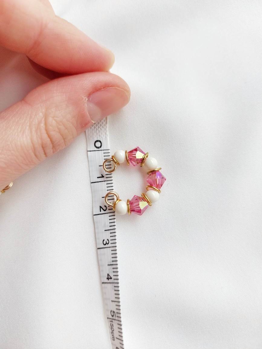HIBISCUS pink and ivory earcuff