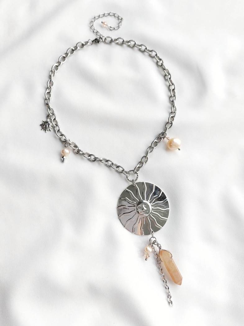 IMMENSITY silver-plated large sun necklace