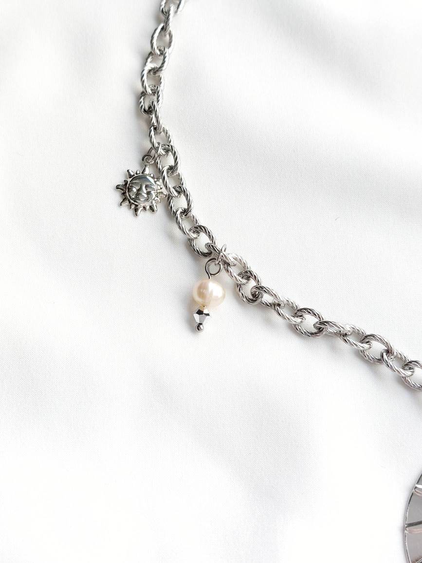 IMMENSITY silver-plated large sun necklace