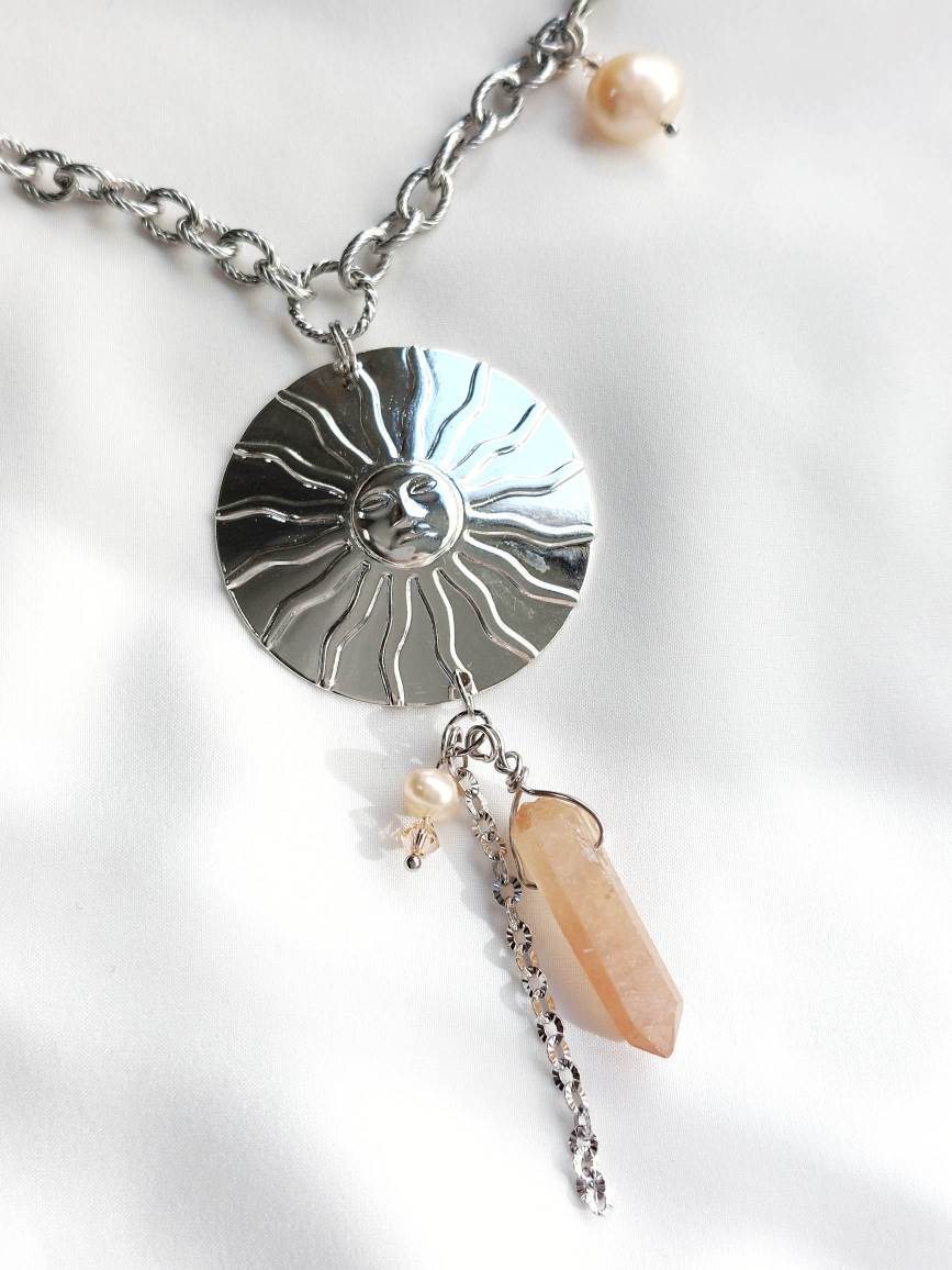 IMMENSITY silver-plated large sun necklace