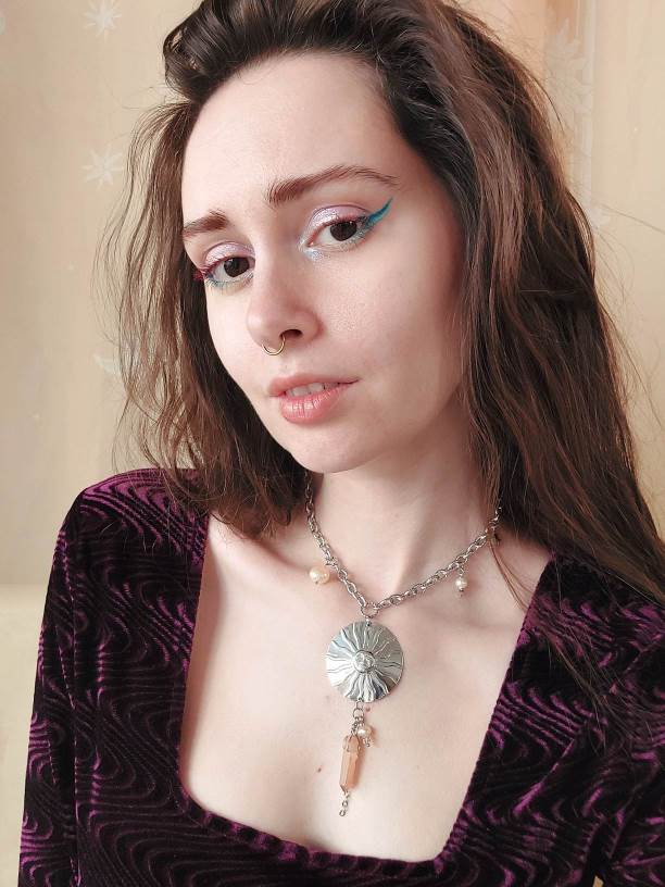 IMMENSITY silver-plated large sun necklace