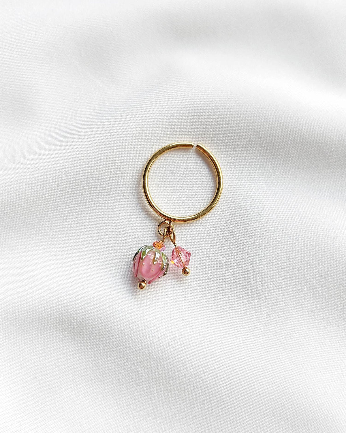 IMMORTELLE bague ajustable avec fleur
