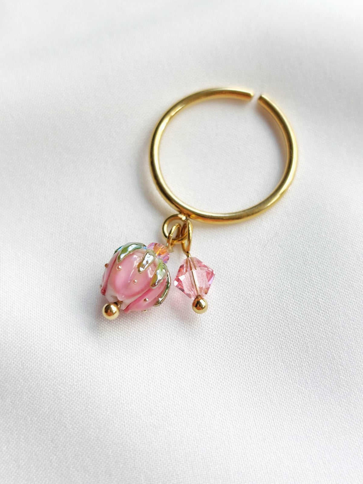 IMMORTELLE bague ajustable avec fleur