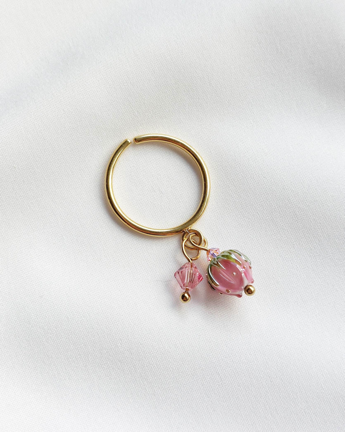 IMMORTELLE bague ajustable avec fleur