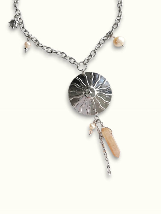 IMMENSITY silver-plated large sun necklace