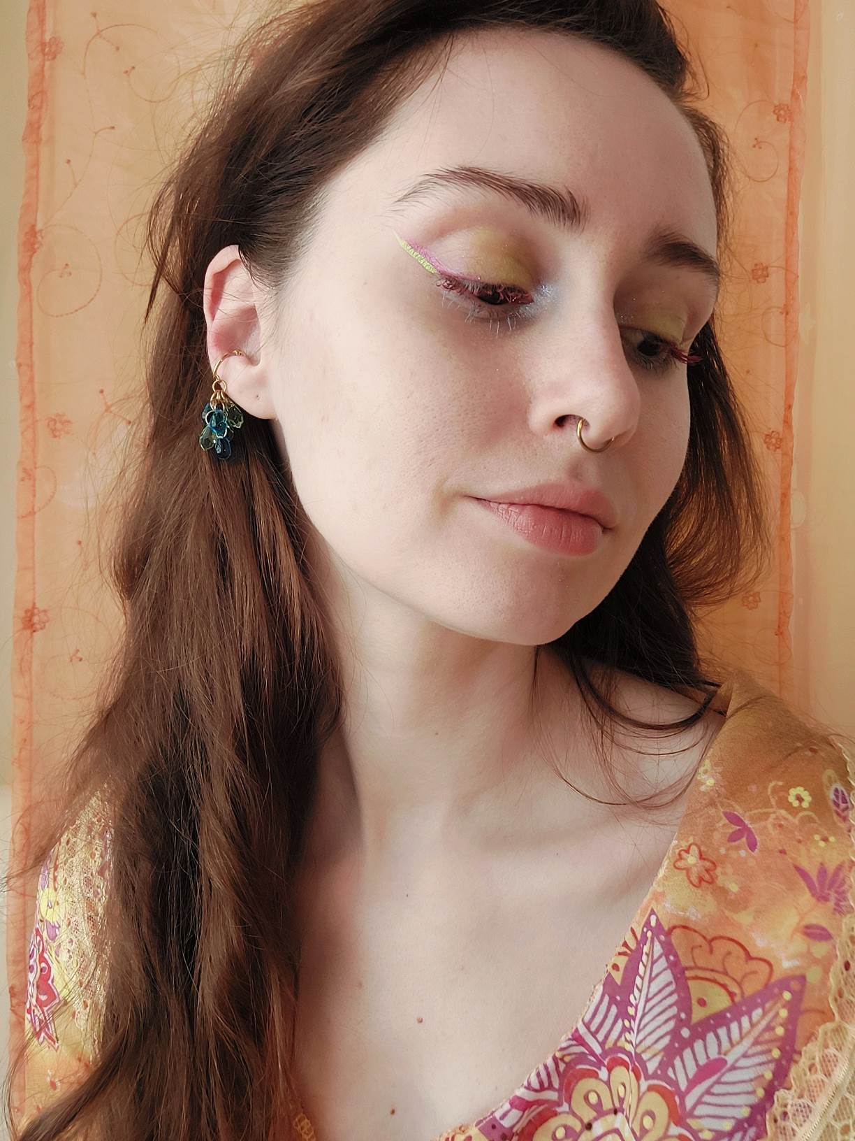 ISLAND blue green drop earcuff