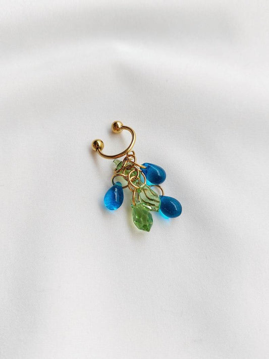 ISLAND blue green drop earcuff