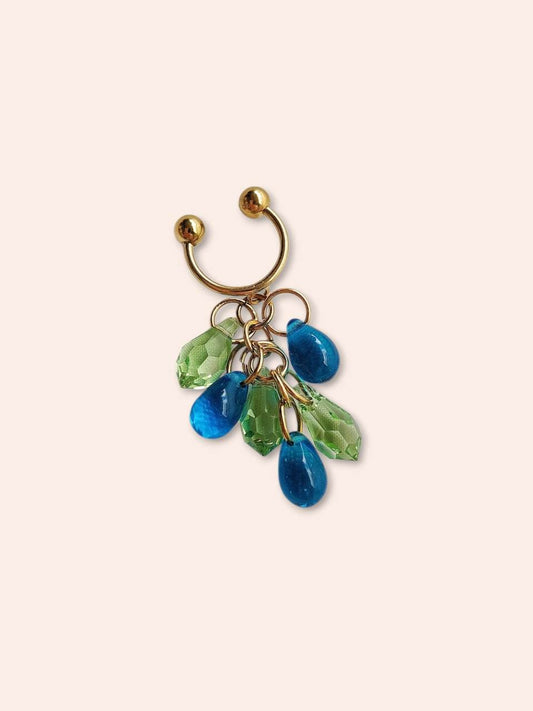 ISLAND blue green drop earcuff
