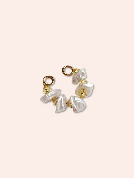 CARAÏBES cultured pearl ear cuff yellow version