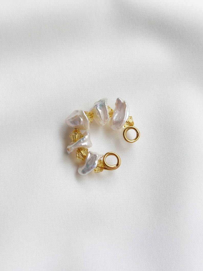 CARAÏBES cultured pearl ear cuff yellow version