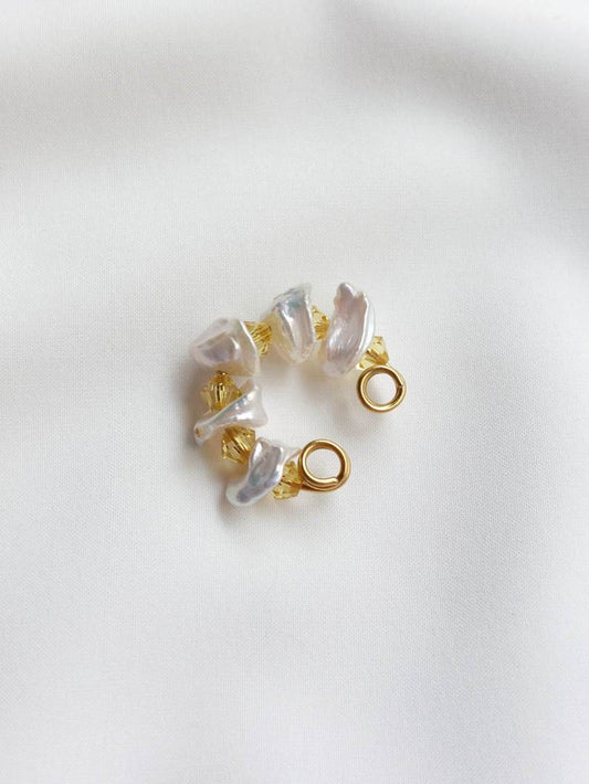 CARAÏBES cultured pearl ear cuff yellow version