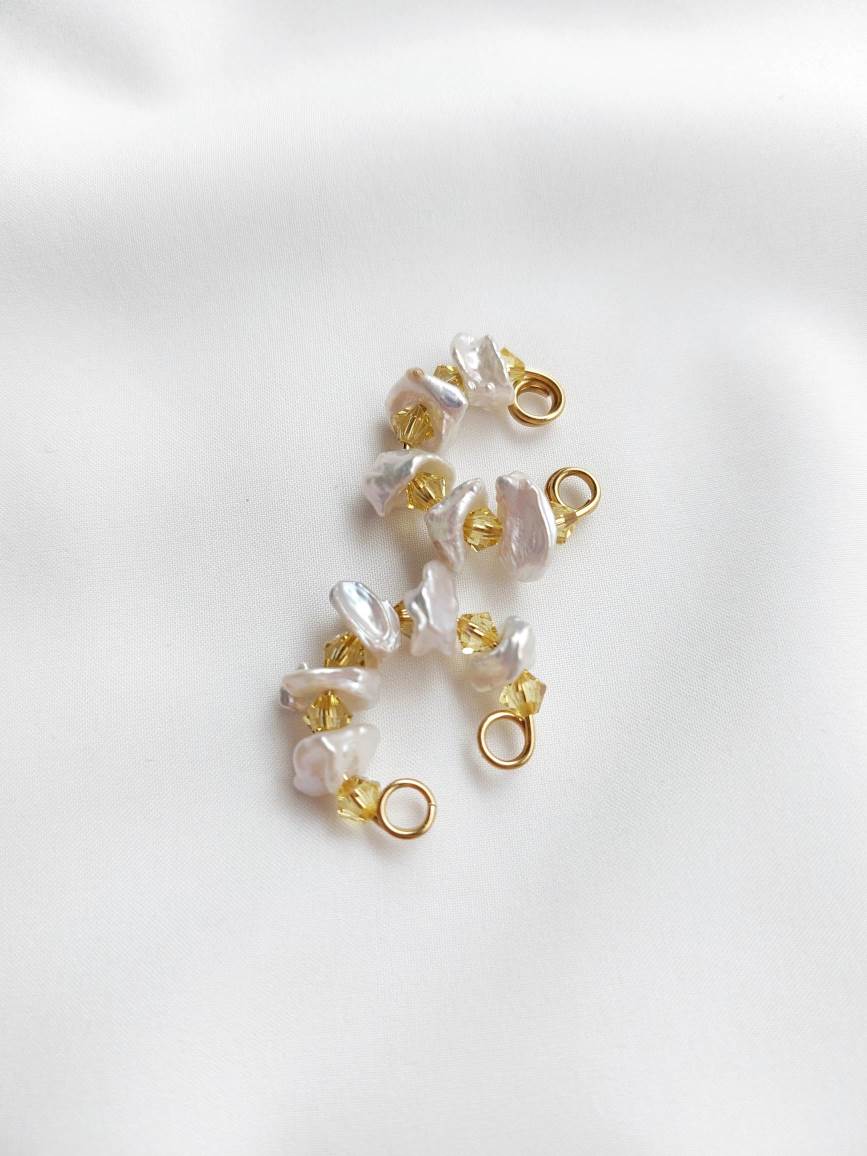 CARAÏBES cultured pearl ear cuff yellow version