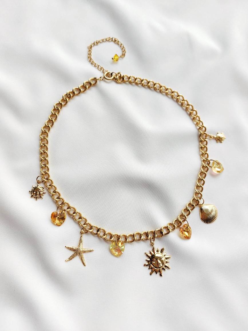 JOY gold and sun yellow necklace