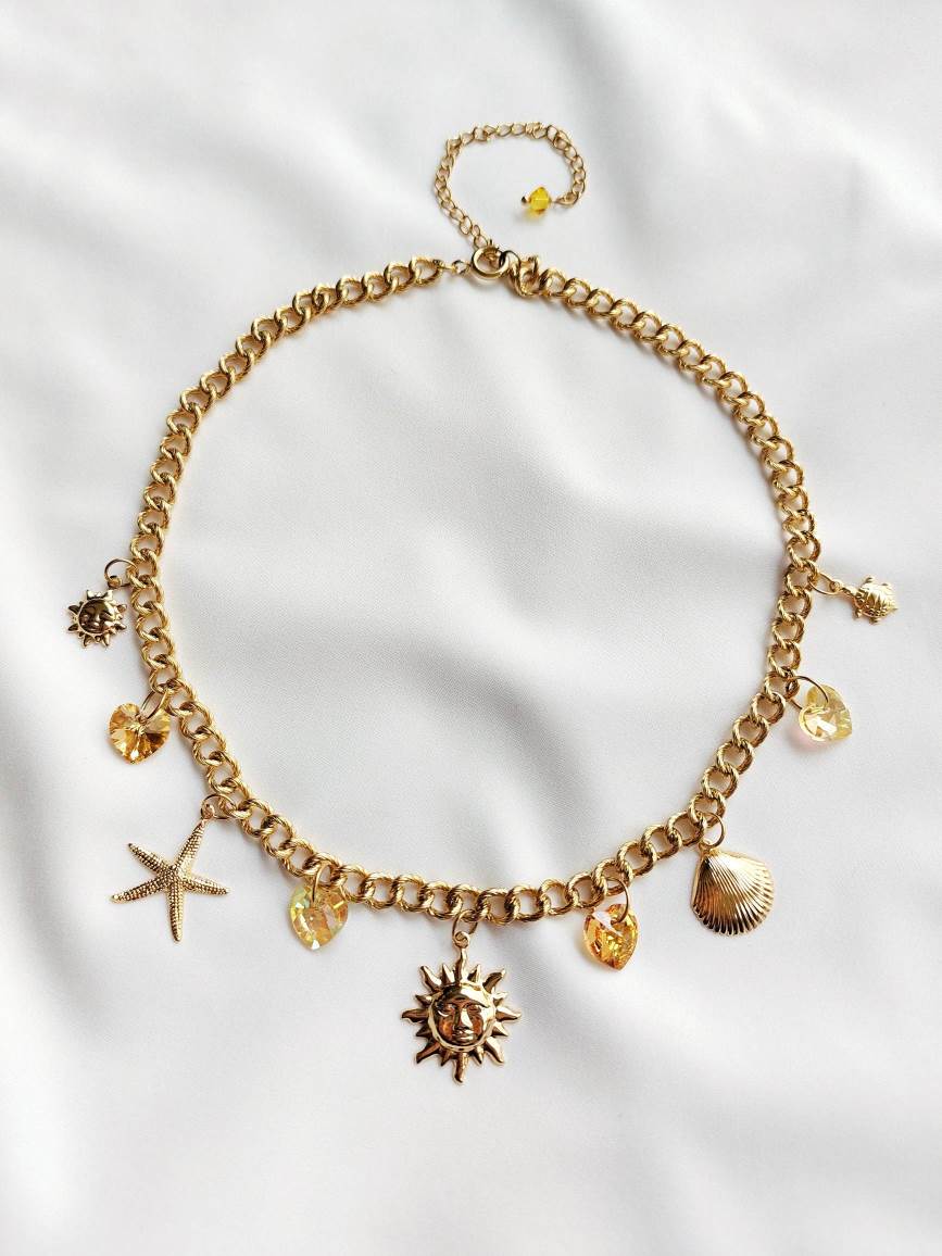 JOY gold and sun yellow necklace