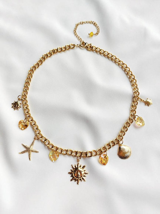 JOY gold and sun yellow necklace