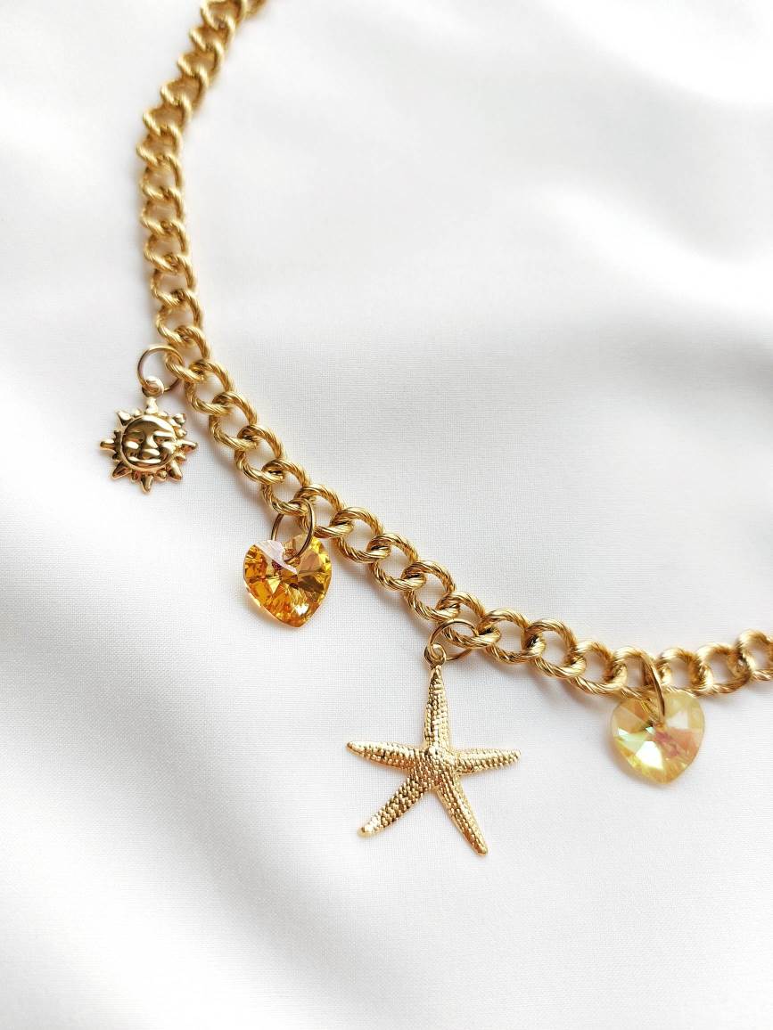 JOY gold and sun yellow necklace