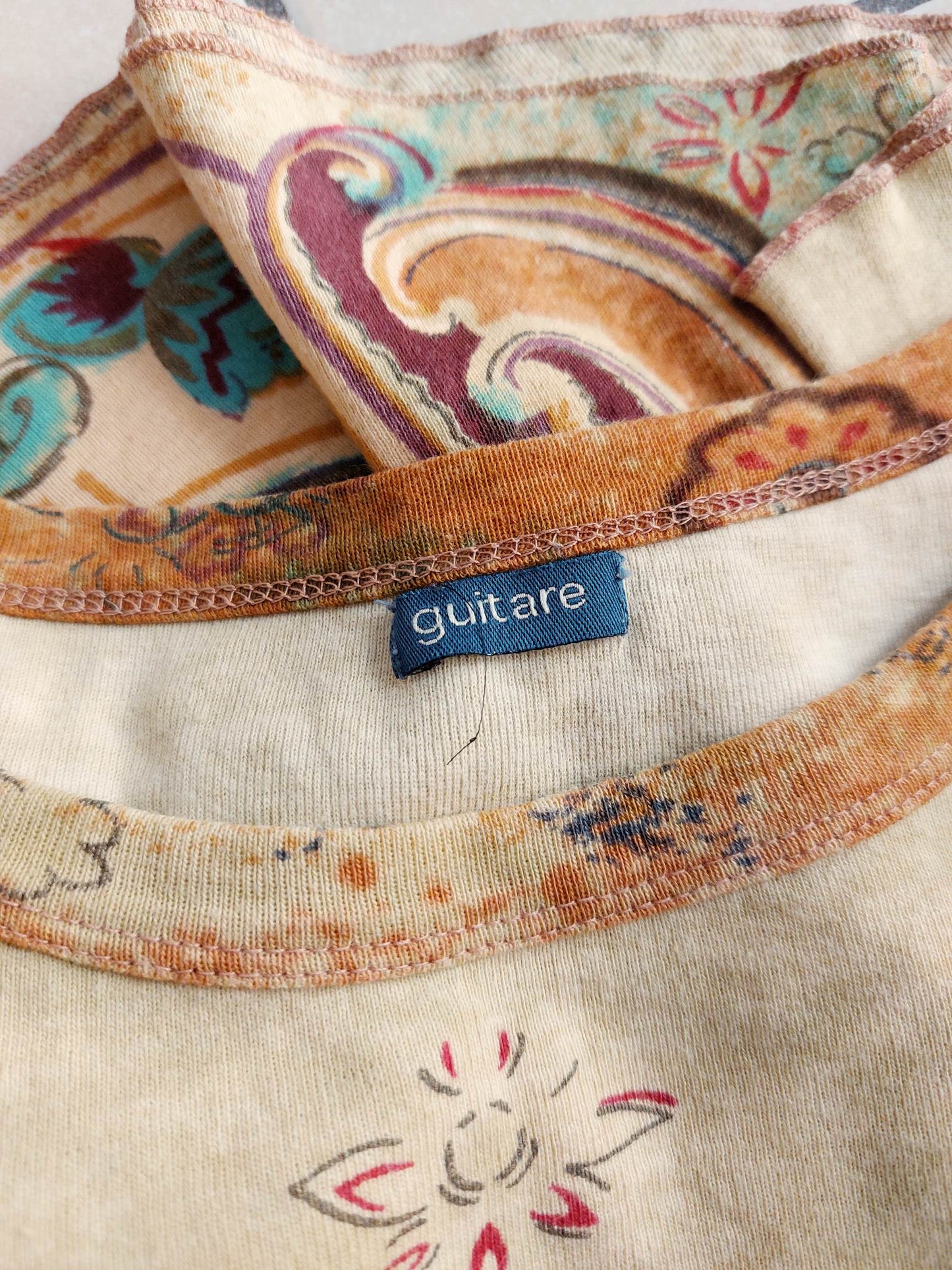 SAFRAN Red camisole with patterns and embroidery Size 36/38