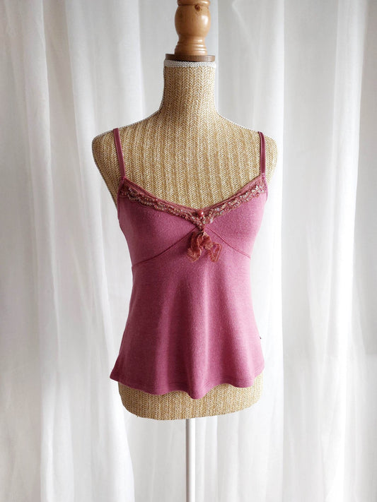 SAFRAN Red camisole with patterns and embroidery Size 36/38
