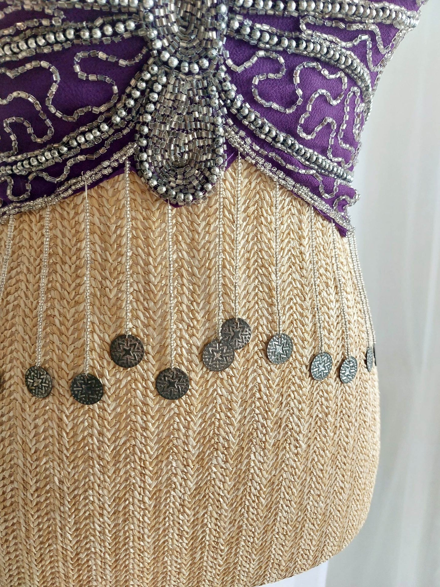LYRA top papillon en perles violet T.S/M
