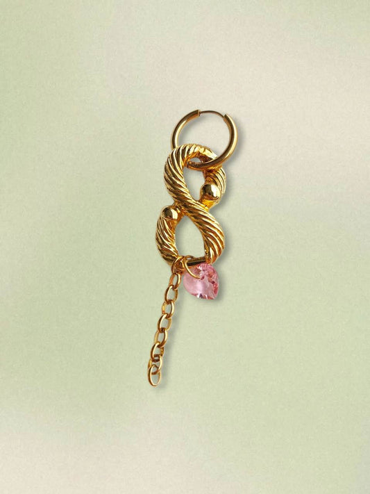 CLEO monoboucle doré cœur rose