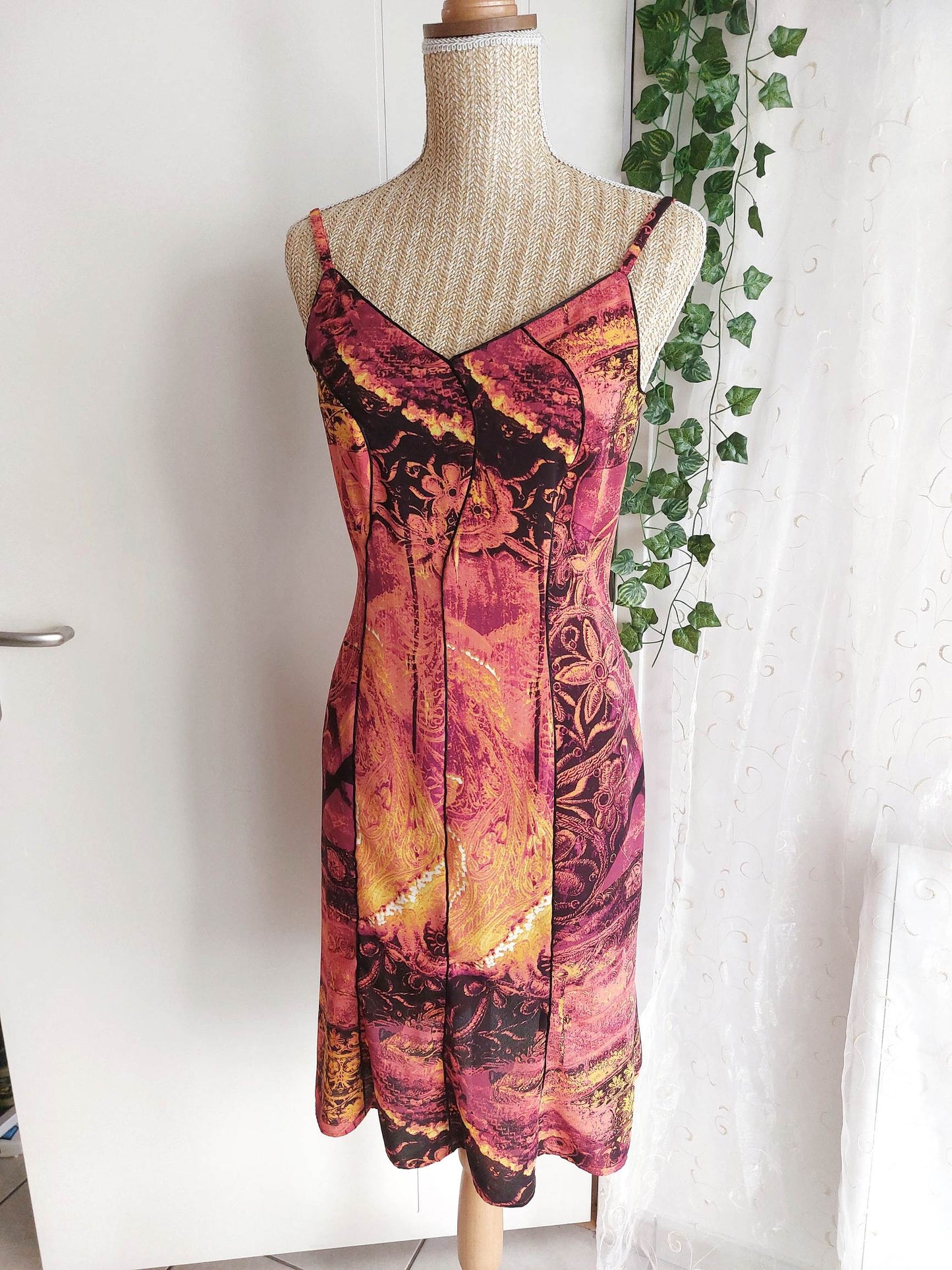MAGMA Orange baroque pattern dress Size 36/38