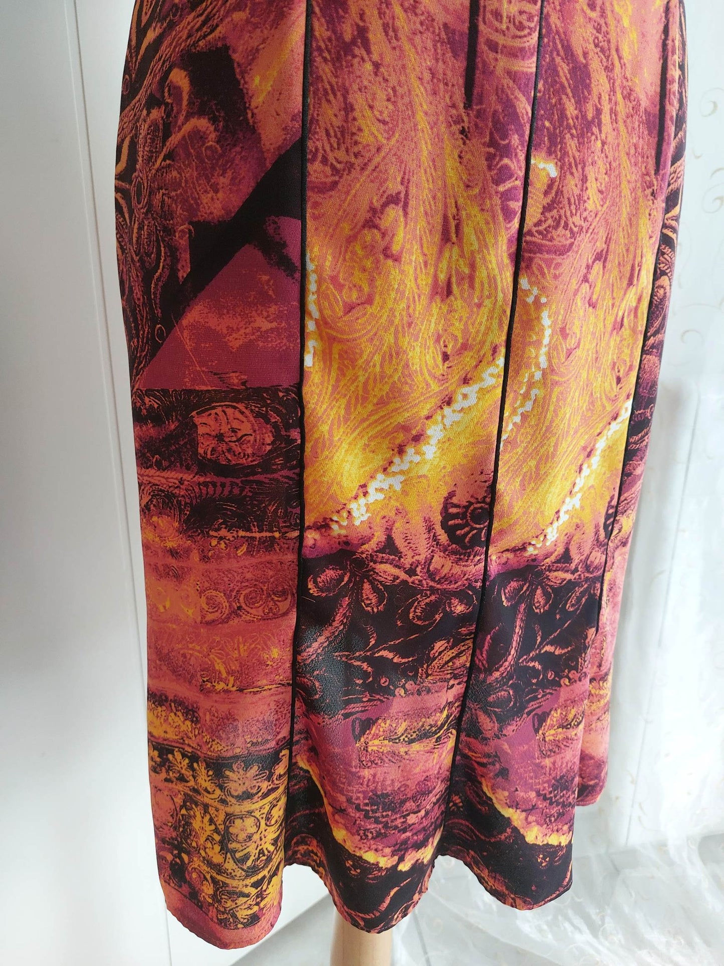 MAGMA Orange baroque pattern dress Size 36/38