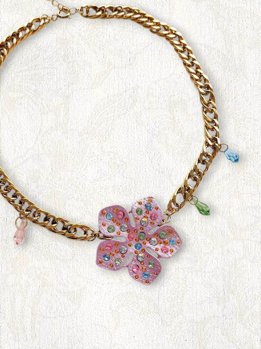 TEDDY BEAR aurora heart necklace