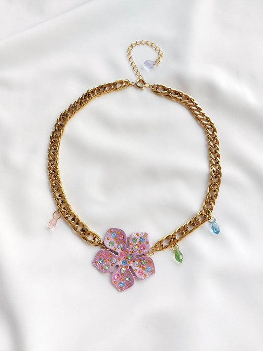 TEDDY BEAR aurora heart necklace