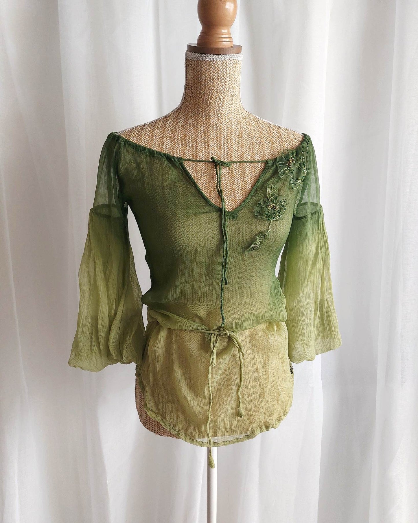 NOLWENN tunique Miss sixty verte avec broderies T.36