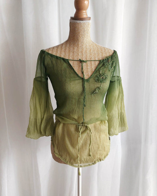 SAFRAN Red camisole with patterns and embroidery Size 36/38